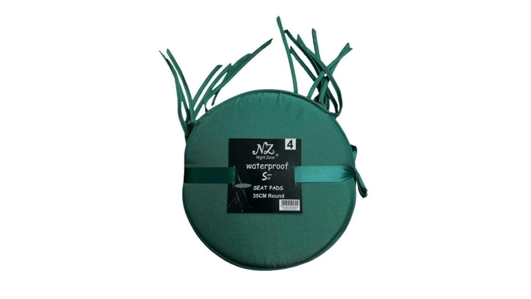 Night Zone Waterproof Round Seat Cushion 35 cm – Indoor & Outdoor Garden Patio Chair Pad - Green