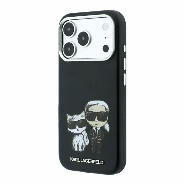 Karl Lagerfeld Smooth Karl & Choupette Bodies Sketch Case with MagSafe for iPhone 17/18 Pro Max 6.9" Black - KLHMP18X6PWKCIDK