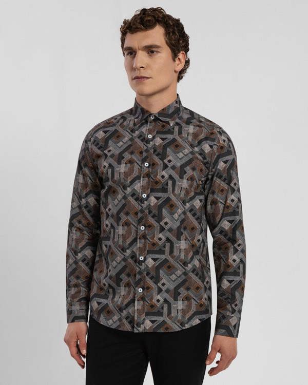 Steel & Jelly Limited Edition Slate Aztec Slim Fit Shirt