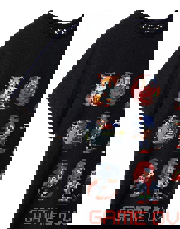 Sonic the Hedgehog Boys Black Game Over Short Sleeved T-Shirt