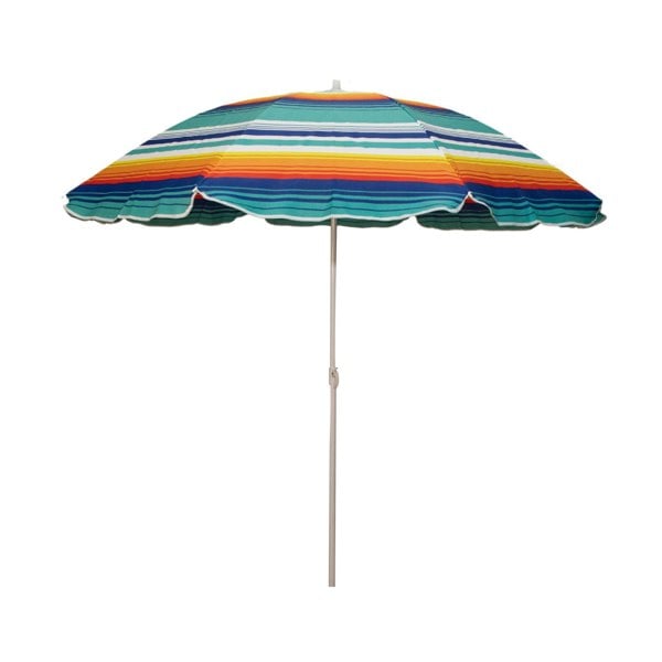 Samuel Alexander 1.7m Lightweight Portable Multicoloured Striped Garden Beach Parasol Umbrella