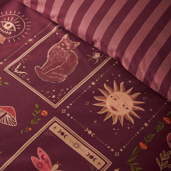 Catherine Lansfield Enchanted Witchcraft Reversible Duvet Cover Set Plum