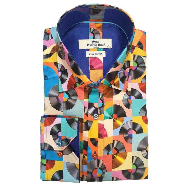 VINTAGE DISC SHIRT PRINT SHIRT - Claudio Lugli Shirts