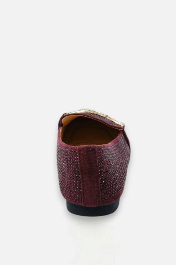 Crystal Imperial Suede Loafers Limited Edition Burgundy, featuring rounded Toe
