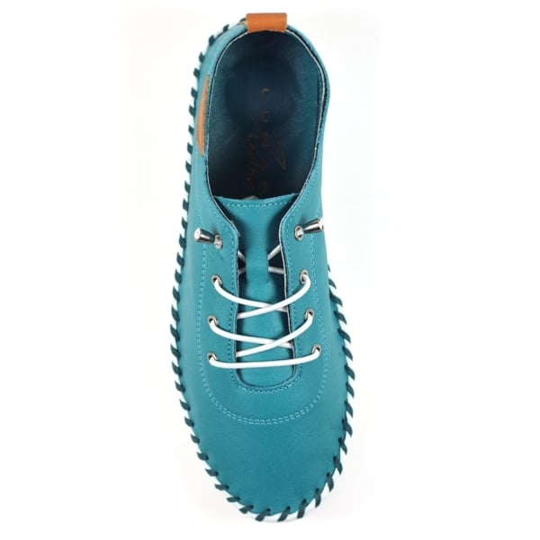 Lunar Women's St Ives Leather Plimsolls - Teal