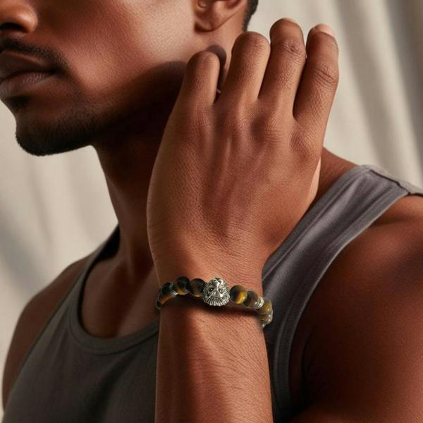 Aye Do Gifts Men's Tigers Eye Lion Bracelet