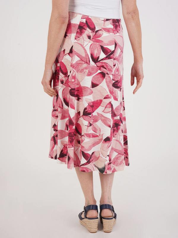 TIGI Summer Scattered Leaf Print Skirt-regular