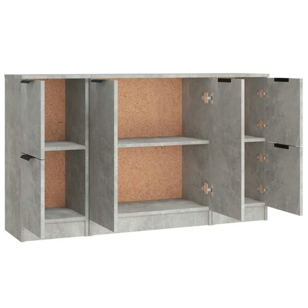Berkfield Sideboards 3 pcs Concrete Grey Engineered Wood