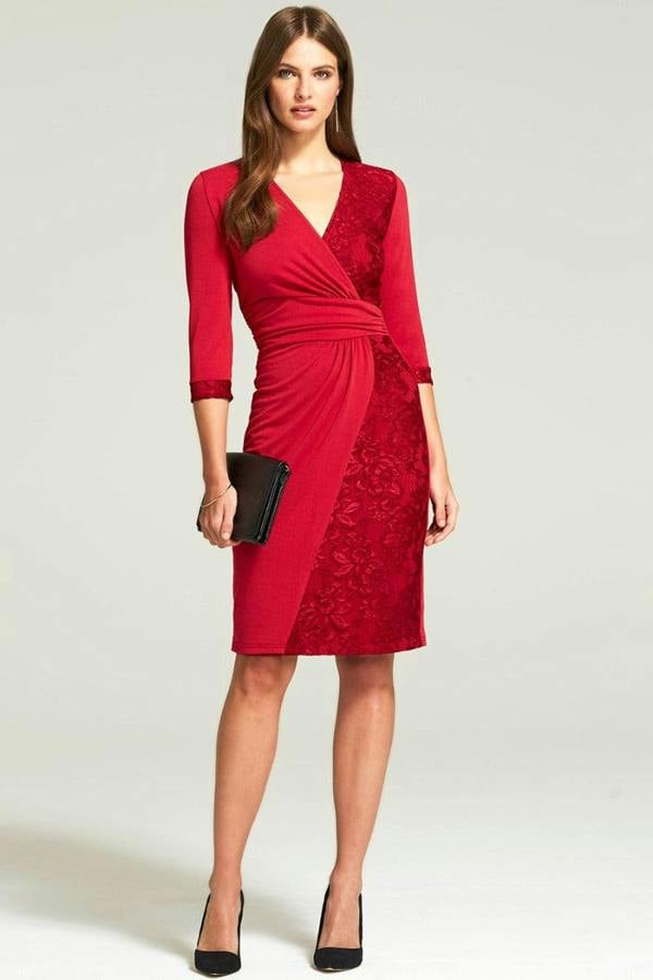 HotSquash Lace Detail Jersey Wrap Dress