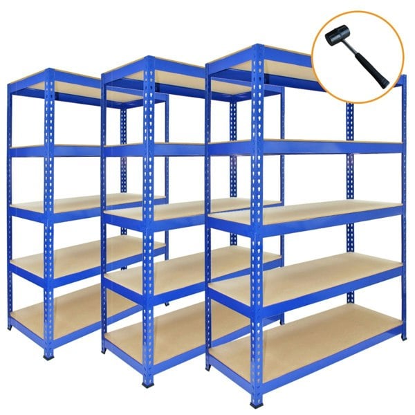 Monster Racking 3 x Q-Rax Blue Metal Racking Units 90 x 50 x 180cm