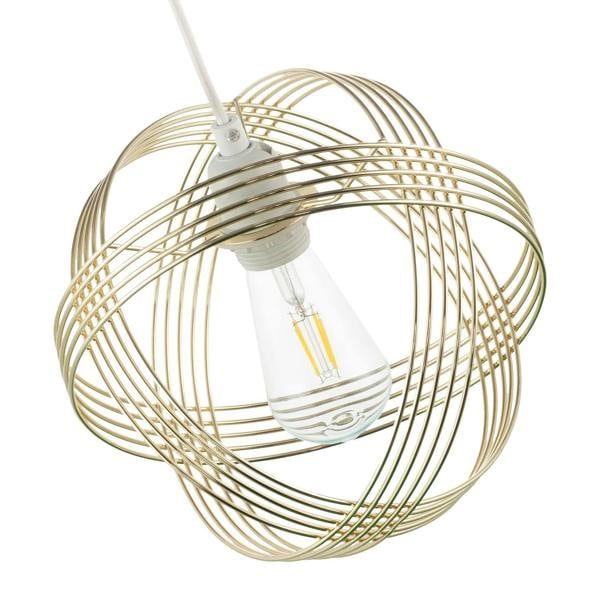 Polished Plated Gold Spherical Pendant Light Shade with 4-Ring Design Image 3