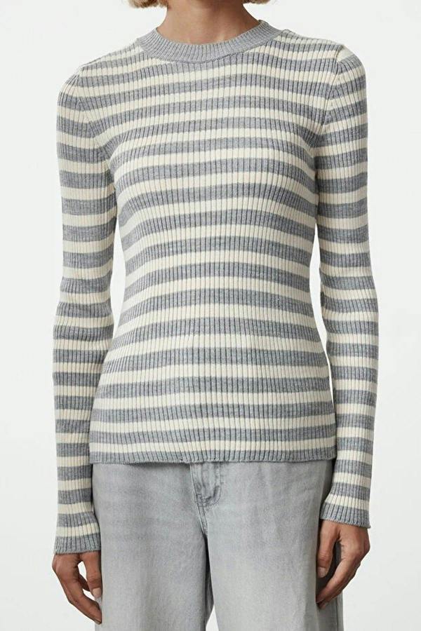 WOVCOR Basic Striped Knit Sweater