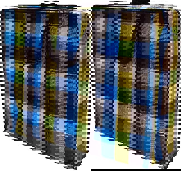 KAV Extra Large Laundry Shopping Bags - Random Coloured 170 GSM Strong Reusable Waterproof Bag with Zipper & Handle for Travel, Cloths (60x50x26 cm)