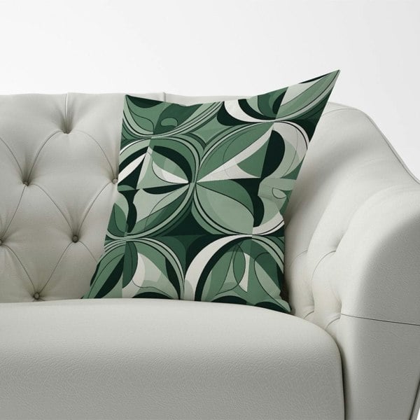 Warren Reed Geometric Green Black Cushions