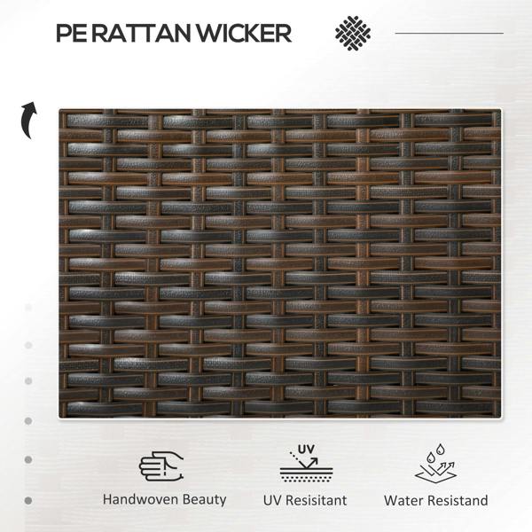 Wyld Haus Renata Faux Rattan Brown 2 Seat Garden Chair With Integrated Coffee Table