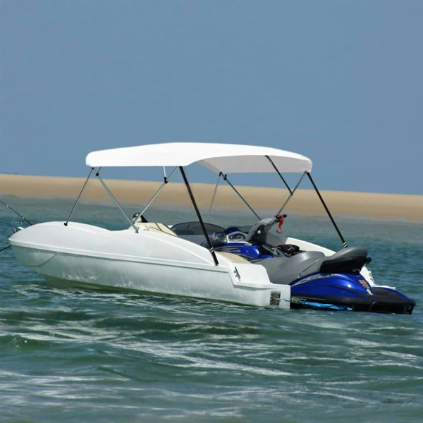 Berkfield 4 Bow Bimini Top White 243x(230-244)x137 cm