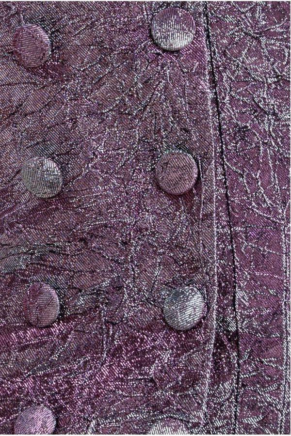 Iridescent Foil Print Blazer Mini Dress - Silver DR3669