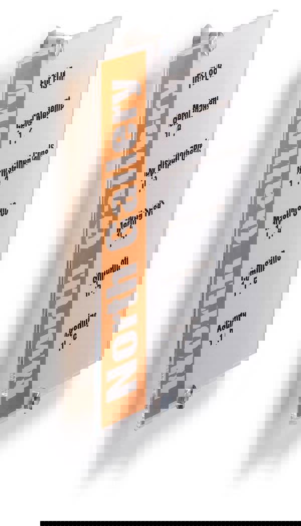 Durable CRYSTAL Frameless Acrylic Door Sign Holder Wall Mounted | A4 Clear