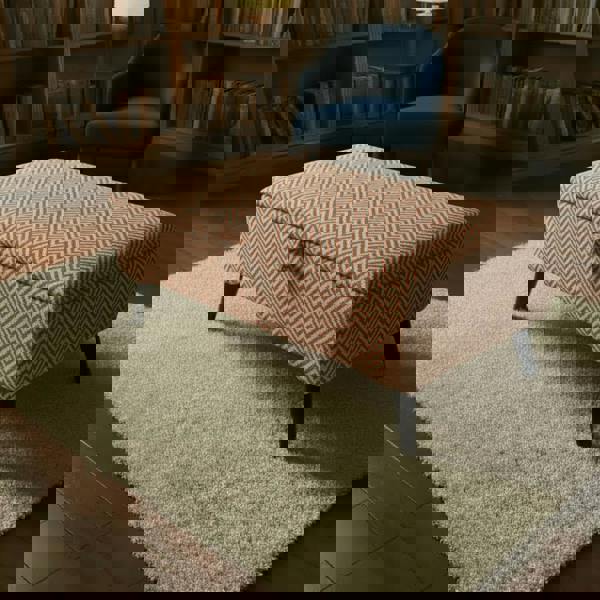 Minimalist Rectangular Pouffe with Wooden Legs – Multi - Purpose Storage & Seating - ISTOOLS