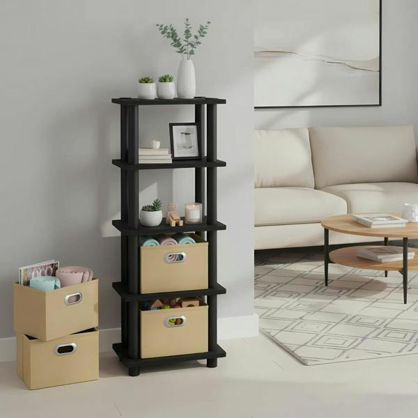 WALPLUS Turn-N-Tube 4-Bins System Rack, Espresso perfect for organized storage and display