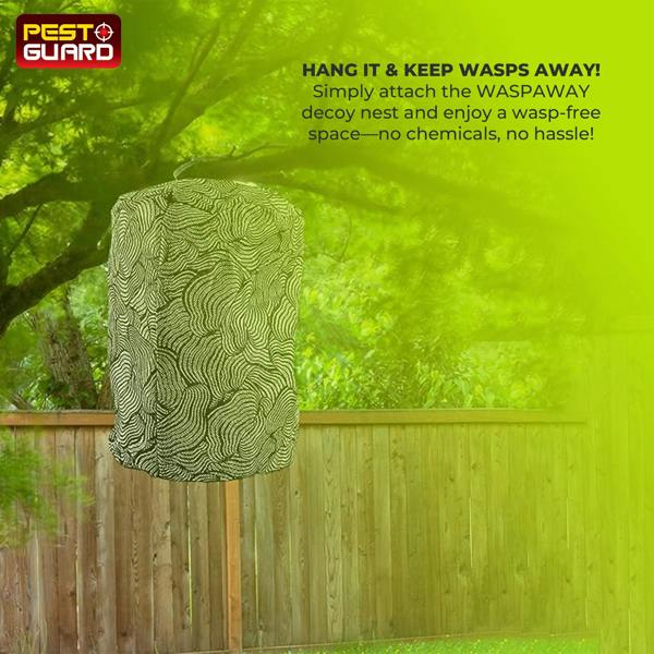 Pest Guard Wasp Nest 2 Pack - Fake Wasp Nests, Weather Resistant Hanging Wasp & Hornet Decoy for Garden & Patio