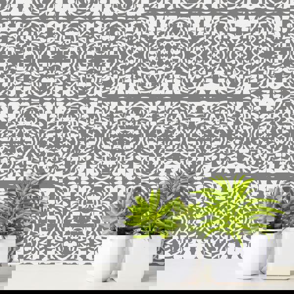 WT1539 - Cement Antique Floral Tulip Pattern Tiles Wall Stickers Set 2 - 15 x 15 cm (6 x 6 inches) - 24 pcs