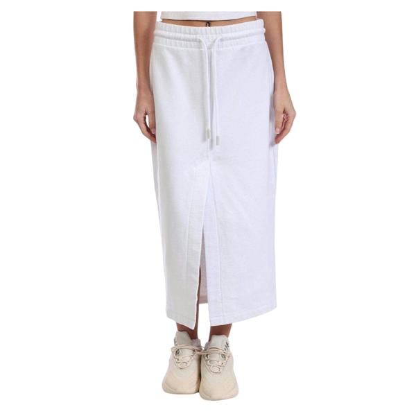 Off White Womens/Ladies Cotton Maxi Skirt - Off White/Black - 
