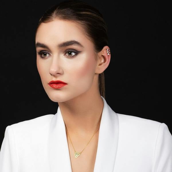Gold Ear Cuffs Set with Cubic Zirconia - namana.london