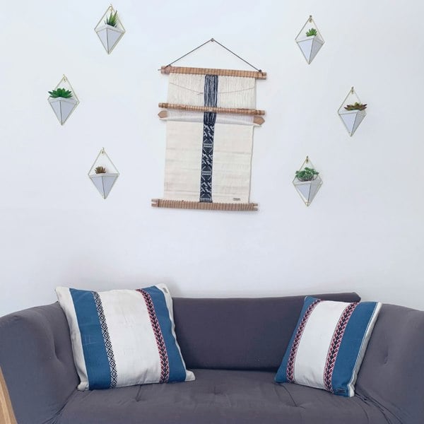 Handmade Stories Loom wall decoration with peacocks