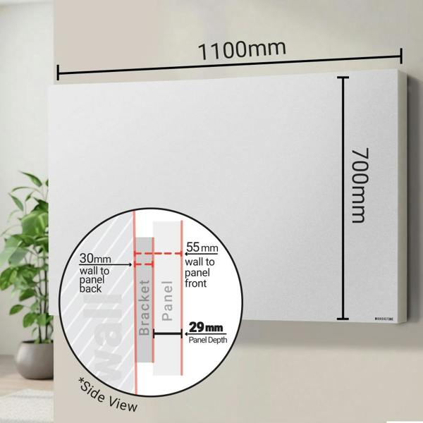 Mirrorstone Heating Mirrorstone 1100W Prime Infrared Heating Panel With Remote
