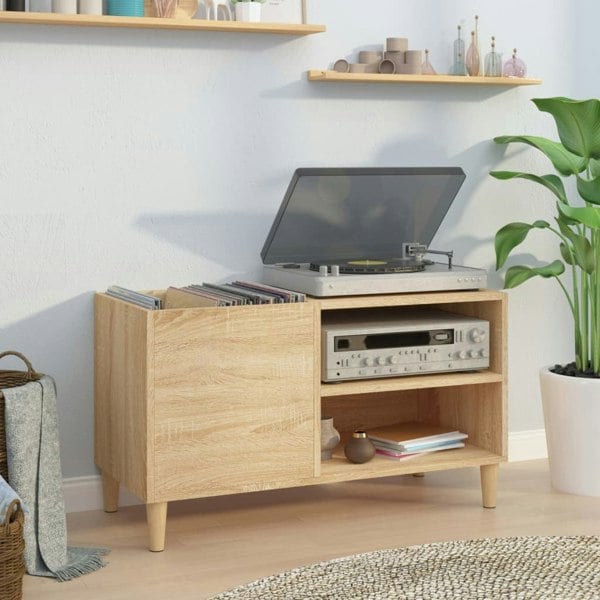 Berkfield Record Cabinet Sonoma Oak 84.5x38x48 cm Engineered Wood