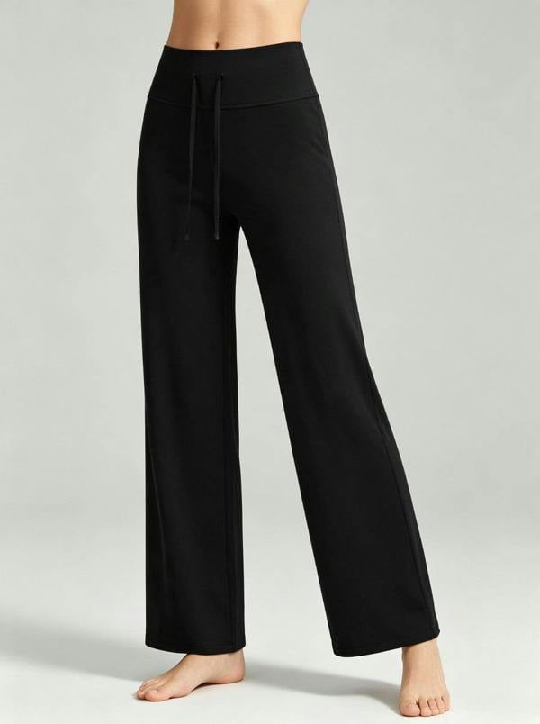 Anniou Women's Straight Wide-leg Pants - Black