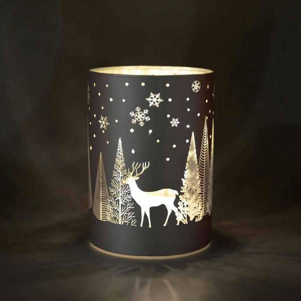 14cm Christmas Decorated Glass Vase LED Lamp with Warm White Lights for Indoor Festive Display image 7