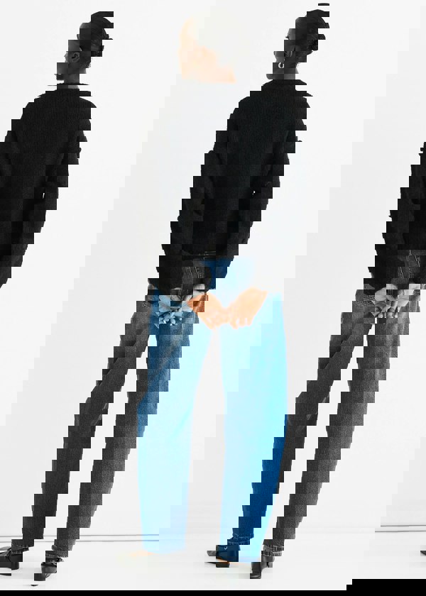 Gini London Black Wool Mix Oversized Knit Jumper