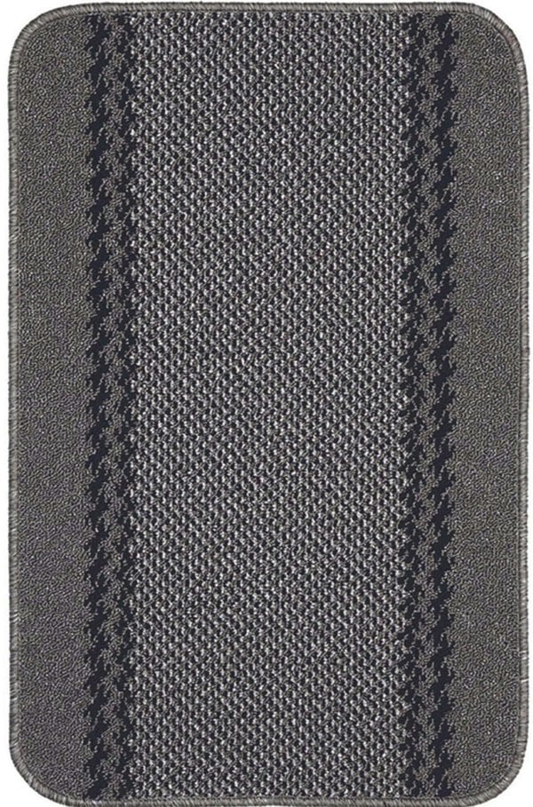 Machine Washable Dark Grey Design Mats | Bordered Line