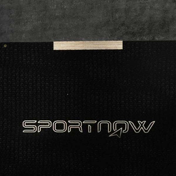 Black wooden jump box top and front panel with SPORTNOW logo and corner edging