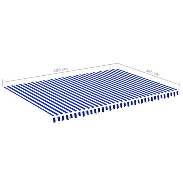 Berkfield Replacement Fabric for Awning Blue and White 5x3.5 m