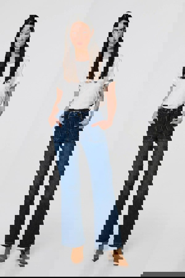 Blue | Denim Pocket Detail High Waist Jeans
