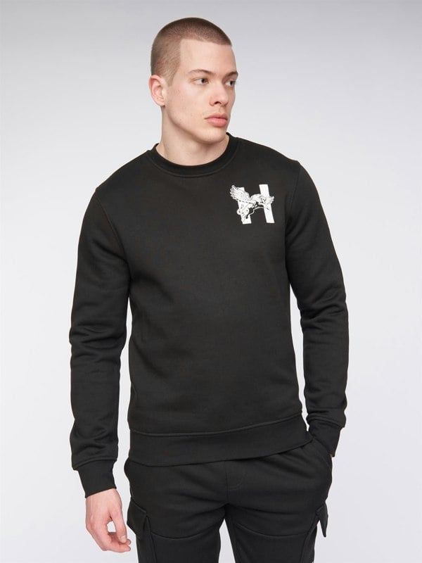 Henleys Morehen Crew Sweatshirt - Black