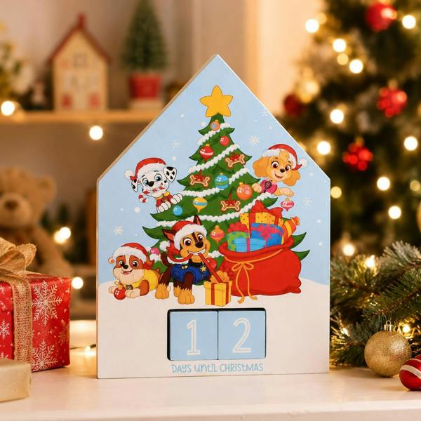 Widdop & Co Paw Patrol Wooden Christmas Countdown Calendar