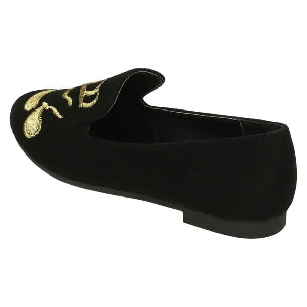 Spot On Ladies Spot On Flat Slipper Cut Ballerinas