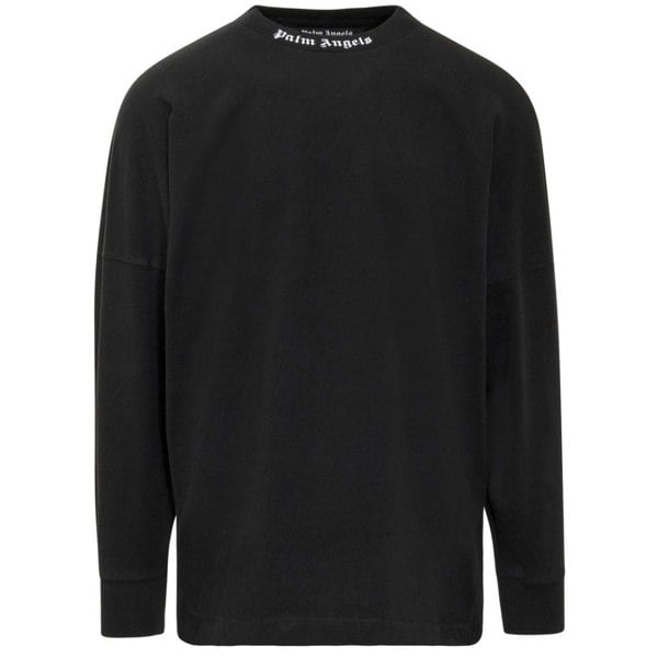 Palm Angels Classic Logo Long Sleeve T Shirt - Black