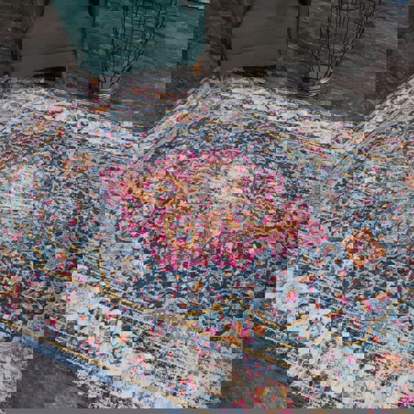 Vintage Design Multicolour Living Room Rug