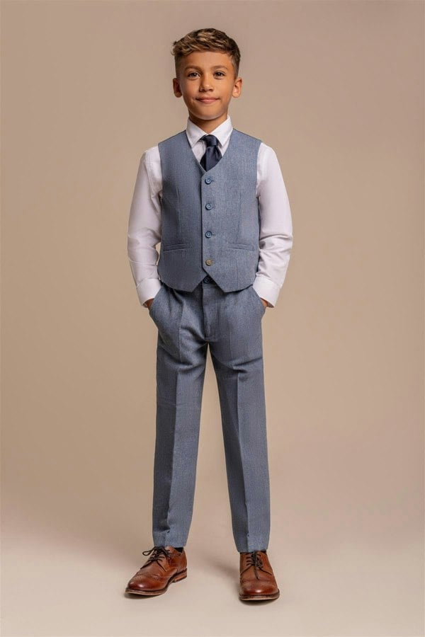 House of Cavani Wells Blue Boys Three Piece Suit