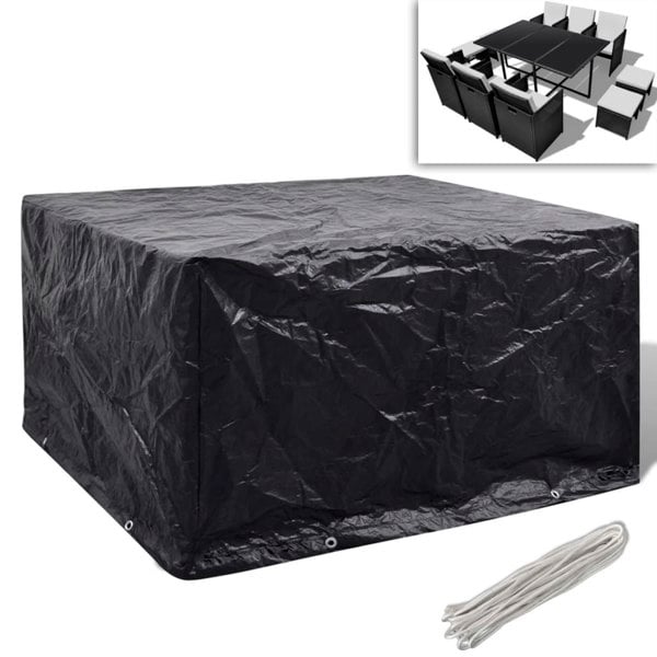 Berkfield Garden Furniture Cover 6 Person Poly Rattan Set 8 Eyelets 172 x 113cm