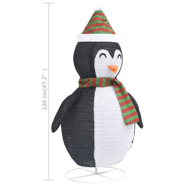 Berkfield Decorative Christmas Snow Penguin Figure LED Luxury Fabric 120cm