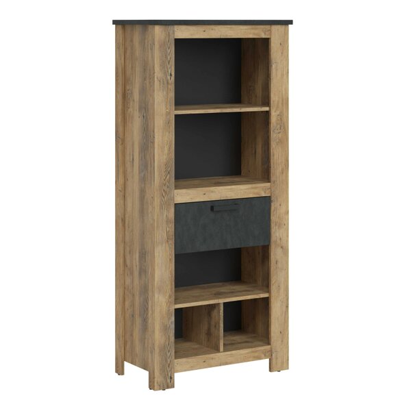 Wyld Haus Juniper 1 Drawer Bookcase Chestnut and Matera Grey