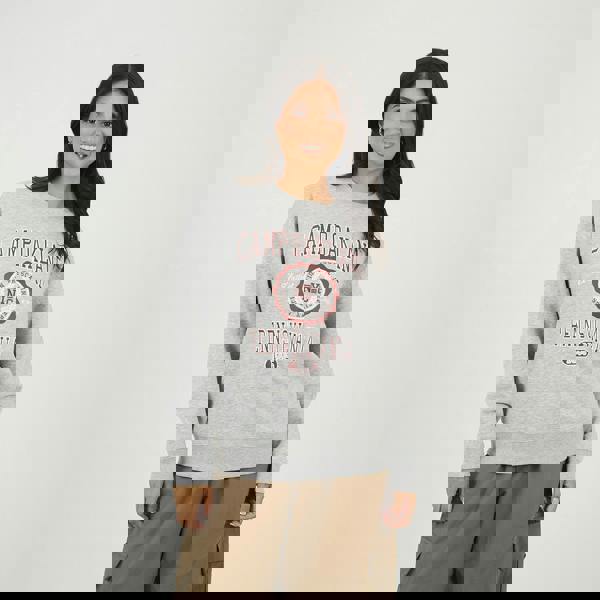 Brave Soul Grey Crew Neck Graphic Print Sweatshirt - Grey Image 1