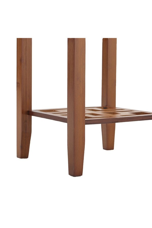 Living and Home 2-Tier Bamboo Plant Stand Classic Rustic Style Flower Stand