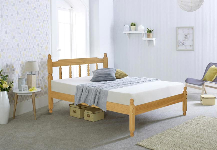 Mission TM Colonial Spindle Waxed Pine Bed Frame 5 Sizes Small Single to King